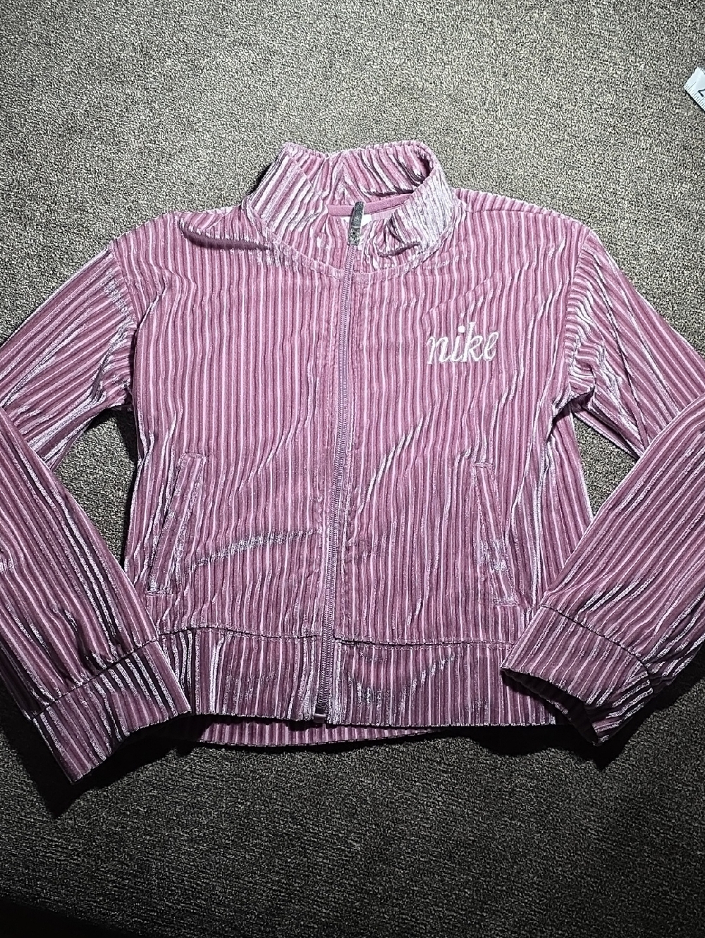 Nike Dusty Pink Velvet Track Jacket 5-6 Years